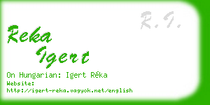 reka igert business card